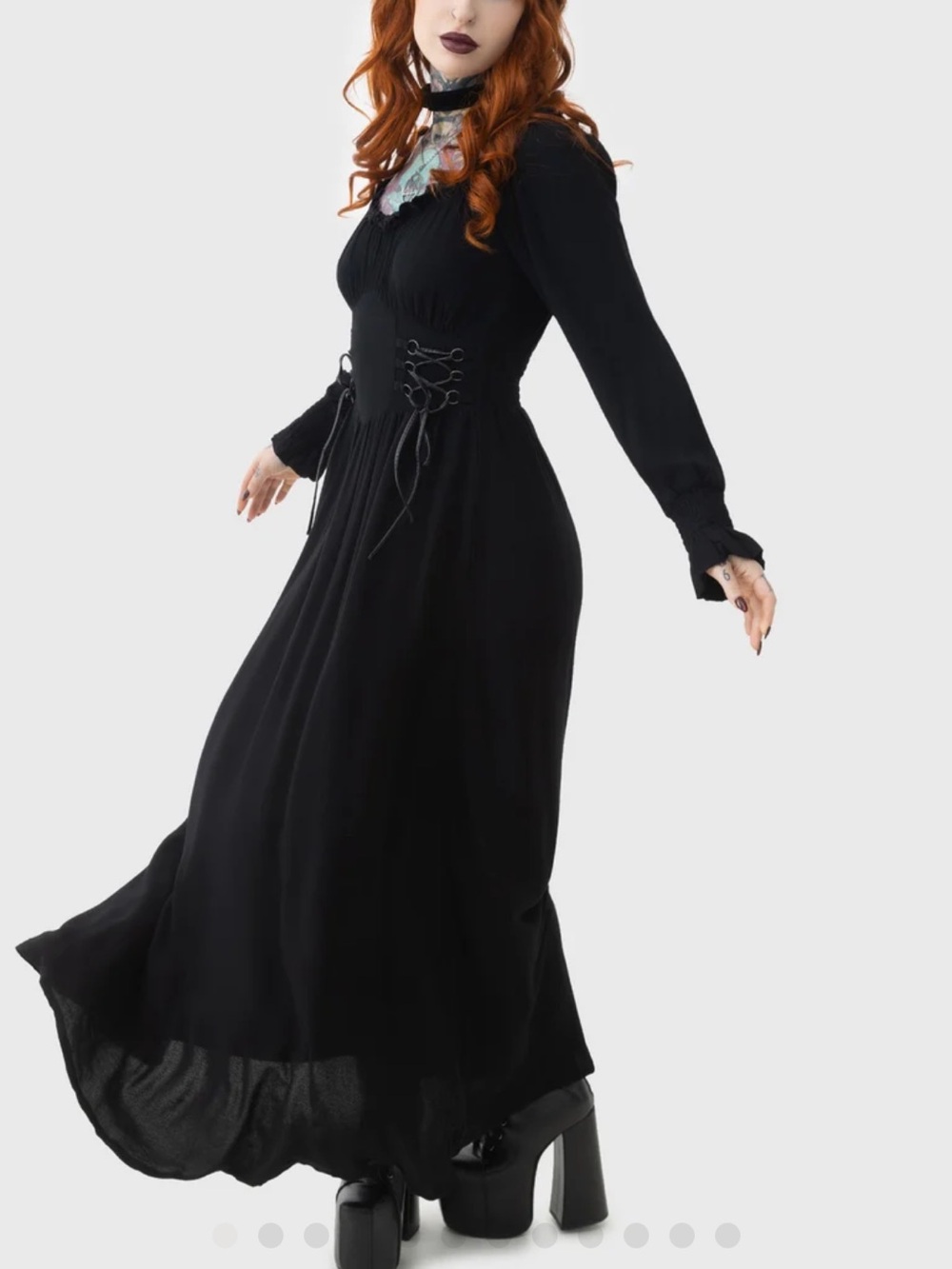 Killstar JOCASTA MAXI DRESS black small goth witchy whimsigoth